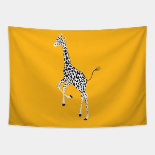 Giraffe yellow background Tapestry