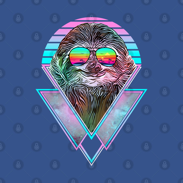 Disover Sloth Vintage Retro Vaporwave Beach Vibe - Sloth Retro Vaporwave Beach Vibe - T-Shirt