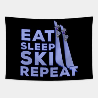 Eat Sleep Ski Repeat Tapestry