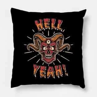 scary three eyed devil skull Pillow