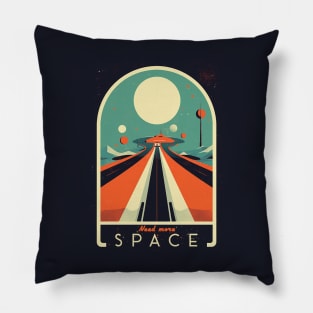 Need more Space Vintage Travel Poster Pillow