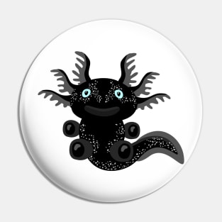 Cute Black Axolotl from the Space Pin