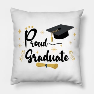 Proud Graduate | Bold Black Text Family Graduation Pillow