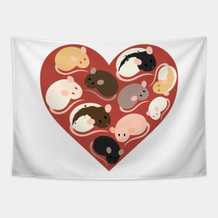 I Love Rats Heart Tapestry