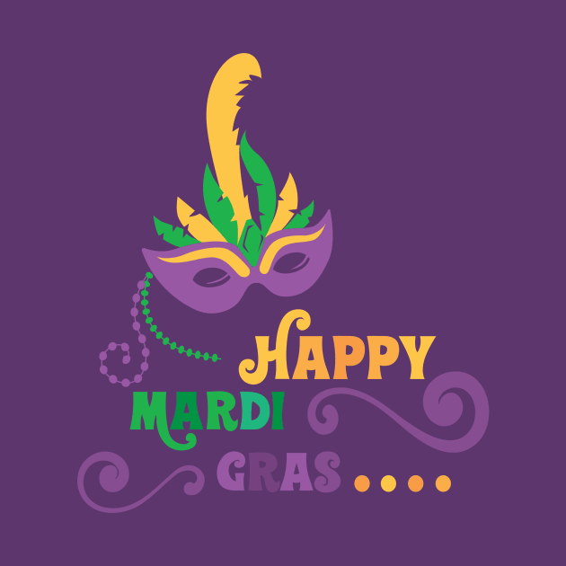 Happy Mardi Gras T-shirt and Apparel by TeeBunny17