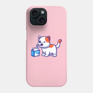 Cute Cat Drink Milk Cartoon Phone Case
