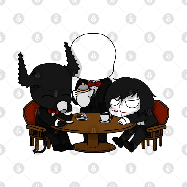 creepypasta tea party by LillyTheChibi