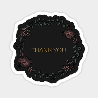 Thank You Card Floral Wreath Magnet