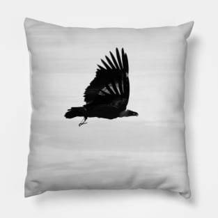 Black and White Vulture Pillow