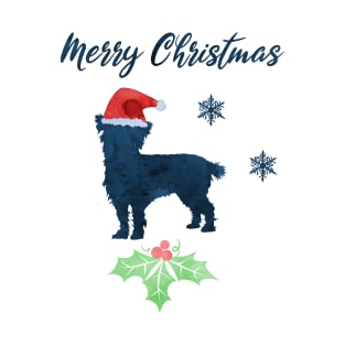 Christmas Cairn Terrier Dog Art Santa Claus Hat T-Shirt