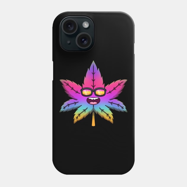 Cool Colorful Weed Leaf Phone Case by TheMaskedTooner