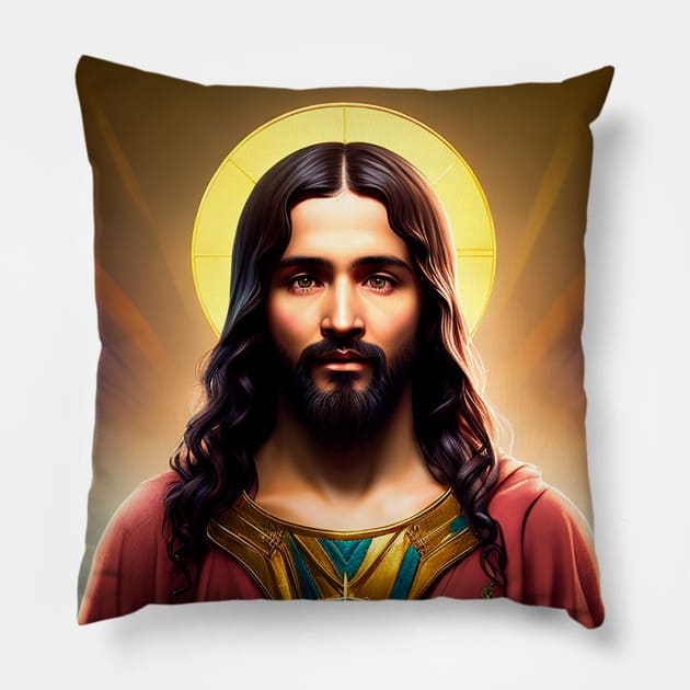 Jesus Christ my faithful friend never leaves me Pillow by Marccelus