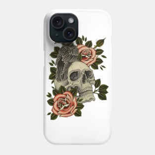 Crow and skull Phone Case