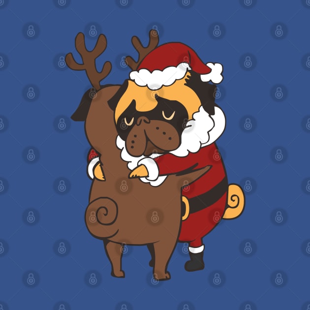 Pug Hugs Christmas by huebucket