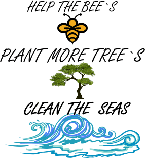 Help More Bees, Plant More Trees, Clean The Seas Magnet