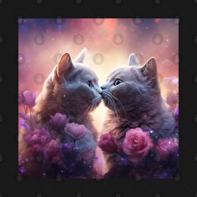 British Shorthair Cats In Love by Enchanted Reverie