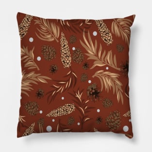 #Christmas #Pattern #Pine #Snow 9 Pillow