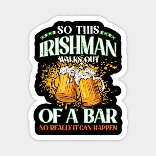 Irishman Drinking Beer St. Patrick's Day Magnet