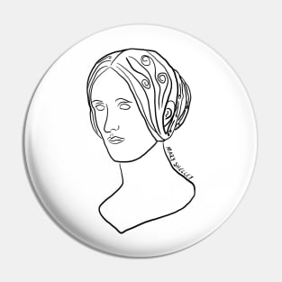 Mary Shelley Line Art Pin