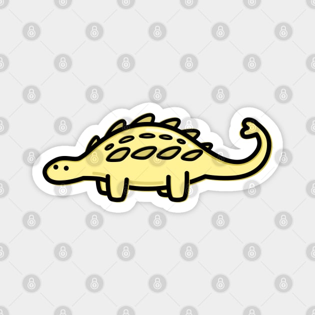 Yellow Dino Magnet by happyfruitsart