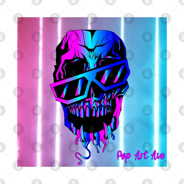 Blue Skully Mood Pop Art Ave by Pop Art Ave