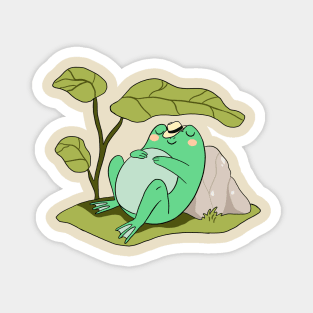 Napping Cow-Frog Magnet