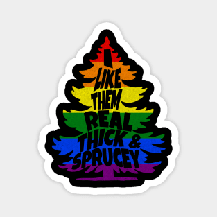 Funny Rainbow LGBTQ Gay Christmas Tree Magnet