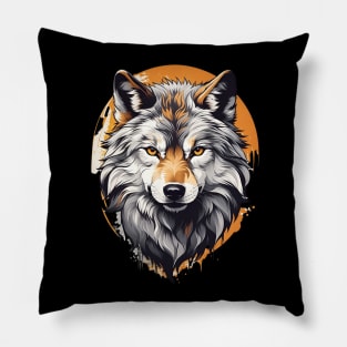 Wolf Wildlife AI Art Pillow