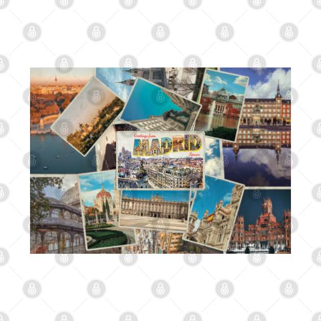 Greetings from Madrid in Spain vintage style retro souvenir by DesignerPropo