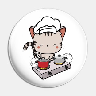 Funny Tabby Cat is cooking Pin