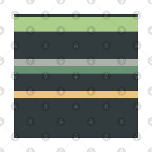 A beautiful fuse of Greyish, Charcoal, Slate Green, Pale Olive Green and Sand stripes. by Sociable Stripes