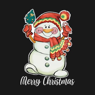 Cute Snowman Merry Christmas Xmas  Funny T-Shirt