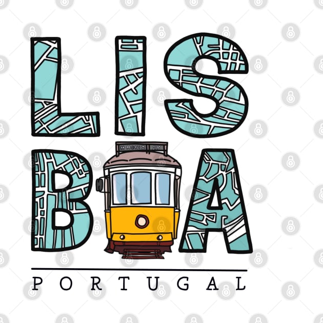 Lisbon Map by Claudia-Brueggen