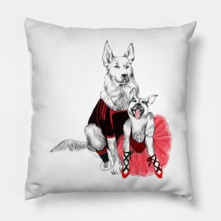 Two german shepherds in love Pillow