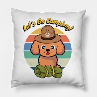 Funny Brown Dog Wants to go Camping Pillow