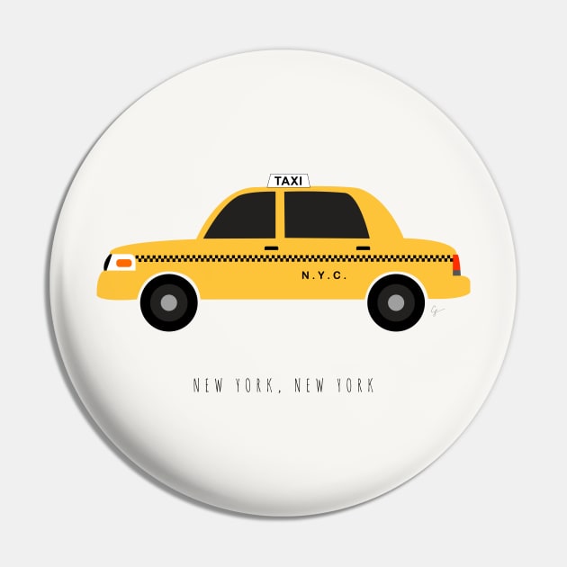 New York City, NYC Yellow Taxi Cab Pin by lymancreativeco