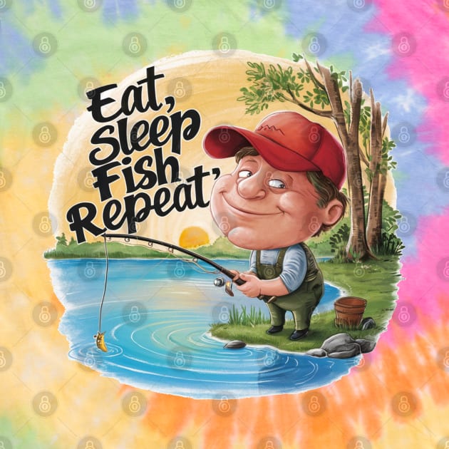 Eat Sleep Fish Repeat Cute by Wild Catch