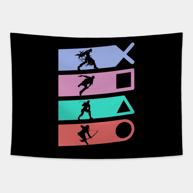 Playstation All Stars Buttons Tapestry by scribblejuice