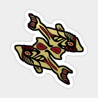 Black and Gold Dolphin Icon Magnet