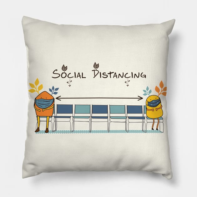 Social distancing party Pillow by Mimie20