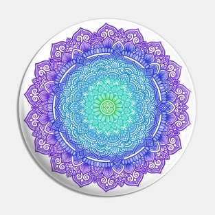 Shades of Blue Mandala Pin