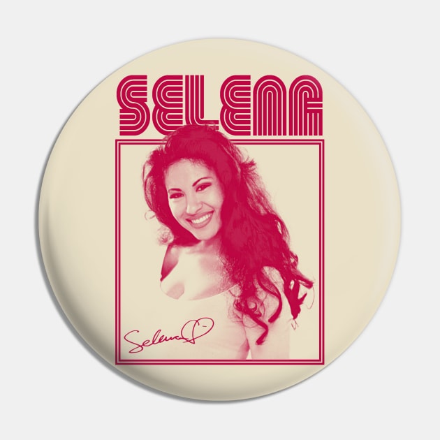 Selena Vintage Retro FanArt Pin by Iip Ratmono