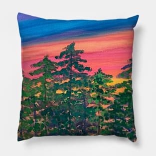 Evergreens At Sunset Pillow