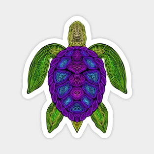 Neon Sea Turtle Magnet