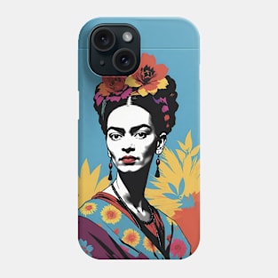 Frida's Chromatic Symphony: Colorful Portrait Phone Case