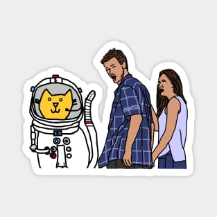 Distracted Boyfriend Meme Sci Fi With Space Cat Magnet