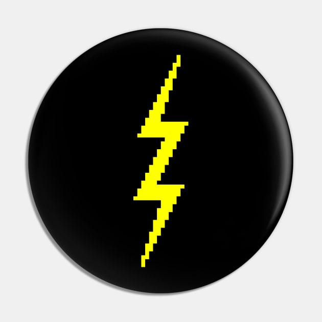 Pixel Lightning Bolt Pin by EvilTees