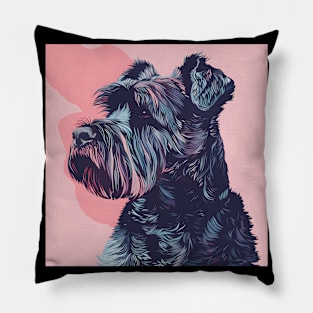 Retro Bouvier des Flandres: Pastel Pup Revival Pillow