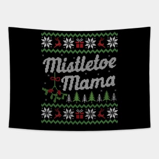 Ugly Christmas Sweater Mistletoe Mama Tapestry