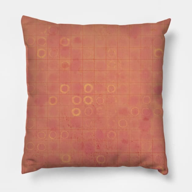 Harmonious orange pattern with shiny circles Pillow by Celentano